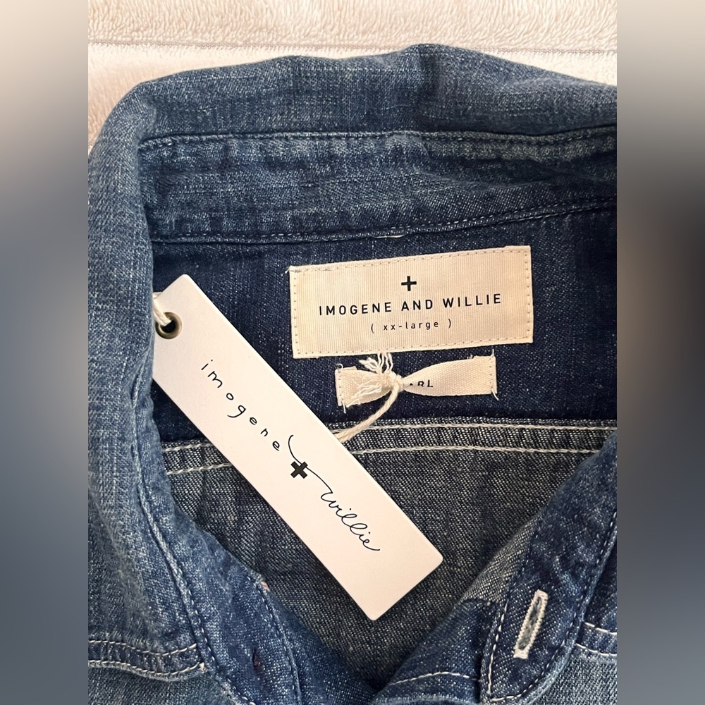 Men's Imogene & Willie Earl Selvage XXL Denim Shirt - Picture 3 of 5
